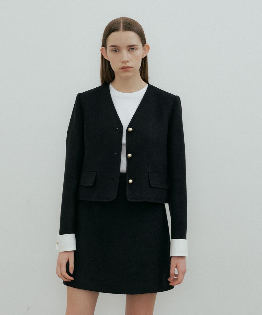 The Penny Cuffs Tweed Jacket- Black