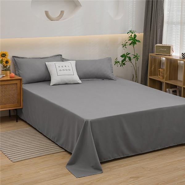 Soft Cotton Sheet Anti Dust Mite Mattress Cover Anti-Bacteria Flat Sheets Pure Color Bed Sheets Simple and Thickened Skin Friendly Double Bed