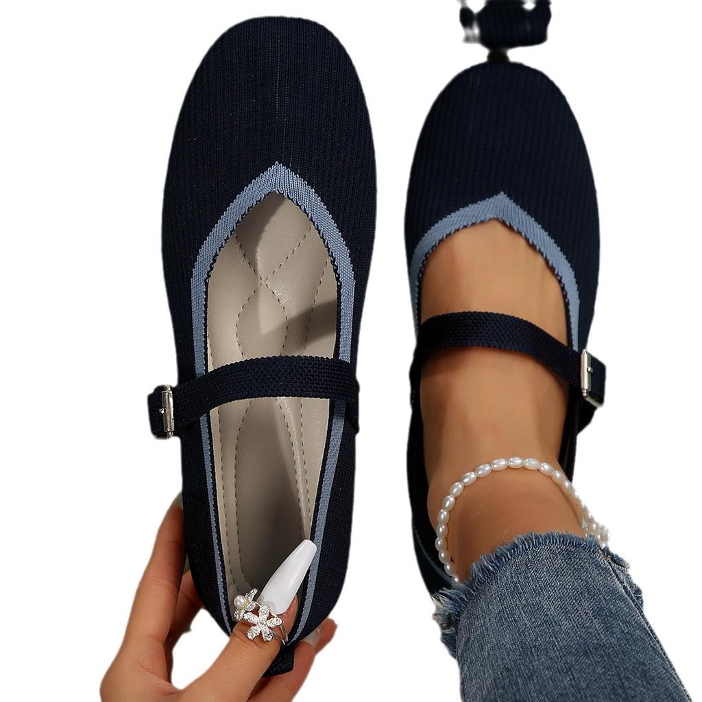 Fashion Women Flats 2024 New Spring Autumn Round Head Loafers Women Mary Janes Shoes Ballet Fashion Buckle Flat Shoes Zapatos De Mujer