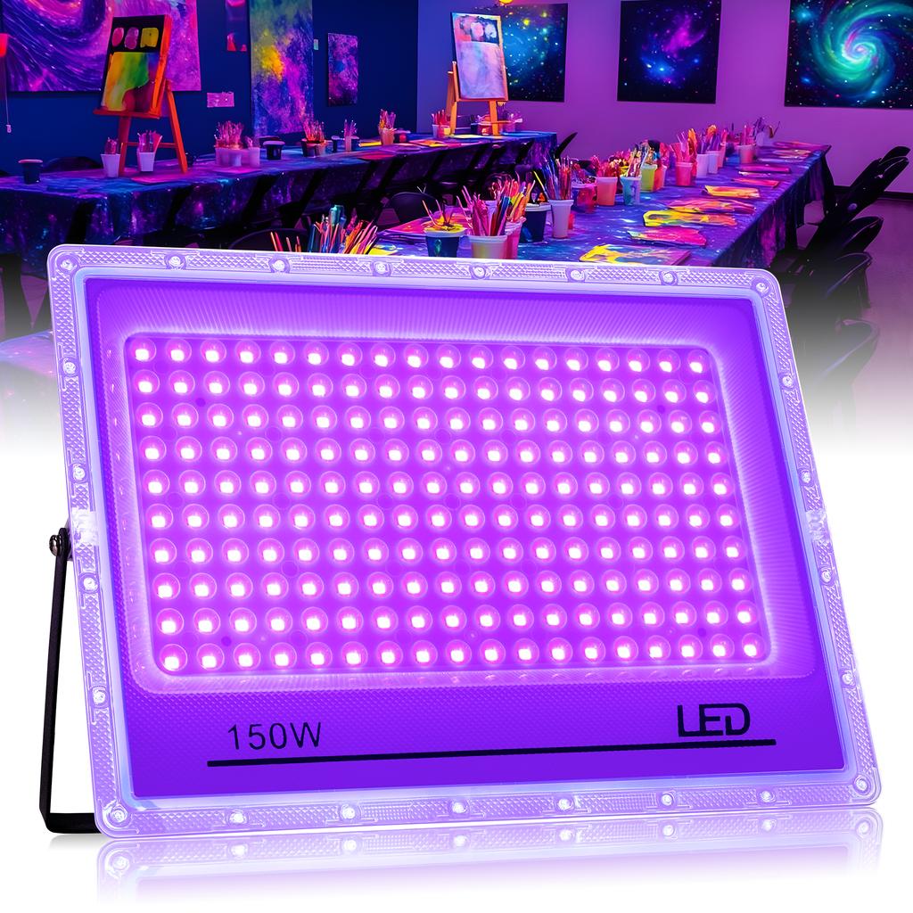 UV Black Light 50W 100W 150W Outdoor LED Flood Light Black Light LED Spotlight 395nm Lamp for Disco Glow Party Stage Light