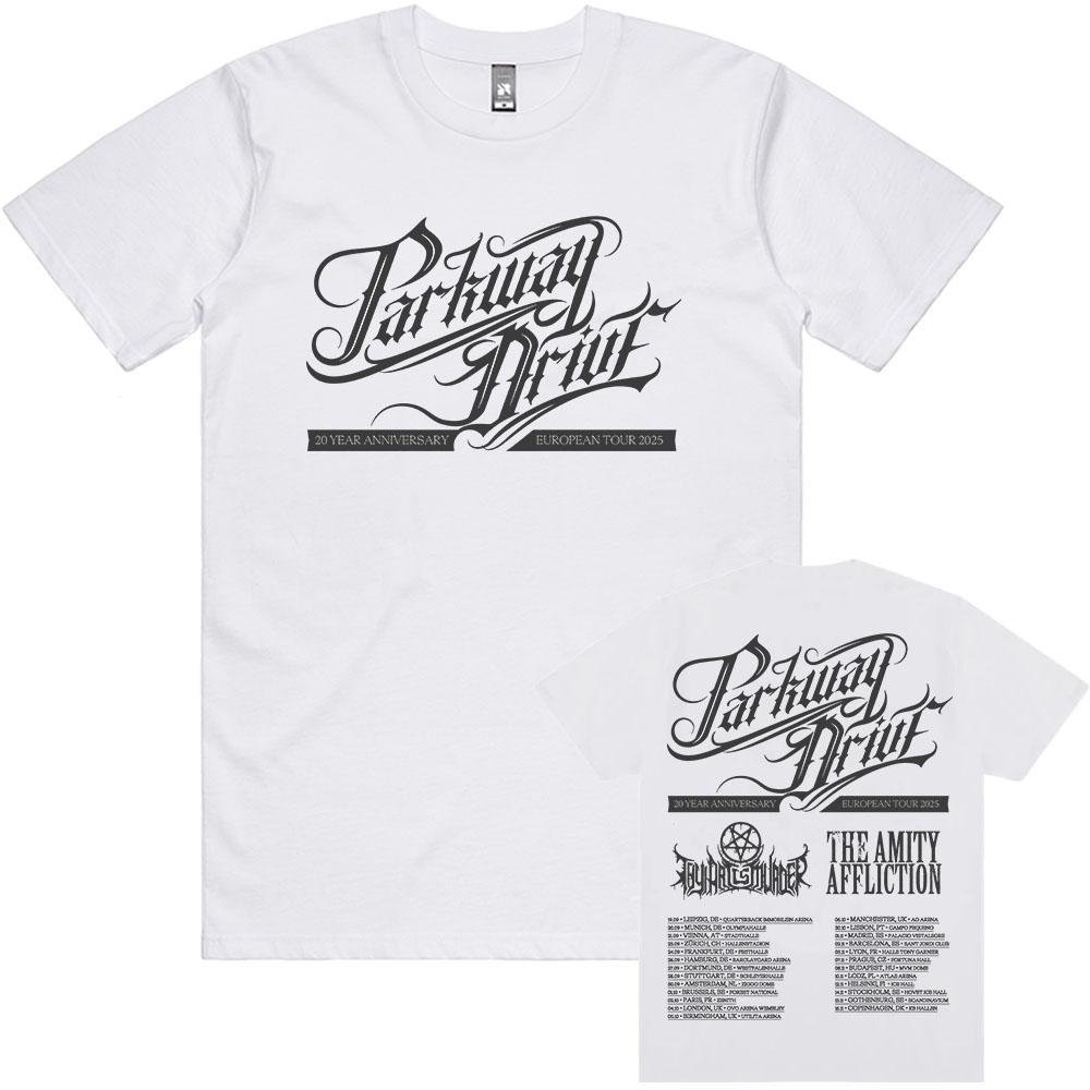 Parkway Drive 20-летний юбилейный европейский тур 2025 Футболка Хлопок Короткий рукав Мода Мужские футболки Унисекс Уличная одежда Принт Футболка