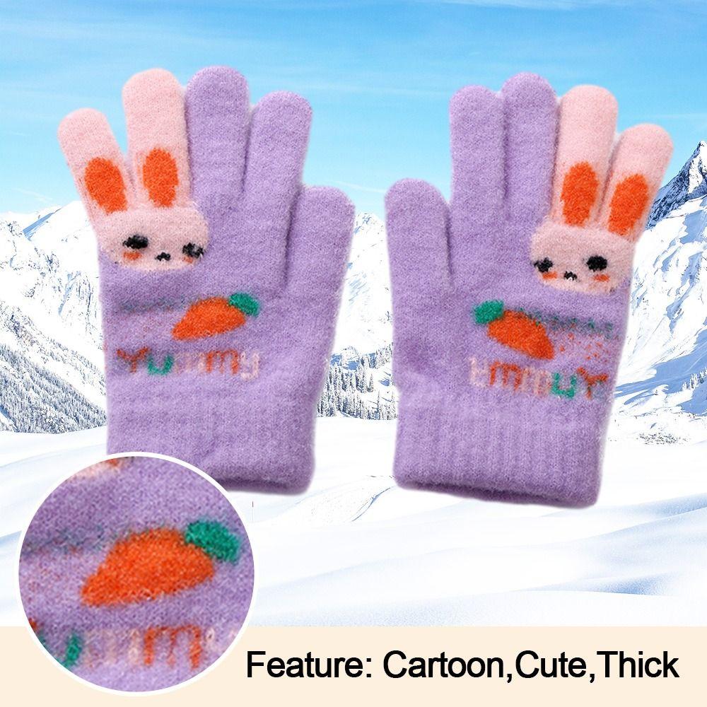 Толстые детские перчатки без пальцев, перчатки без пальцев, милые варежки для мальчиков и девочек