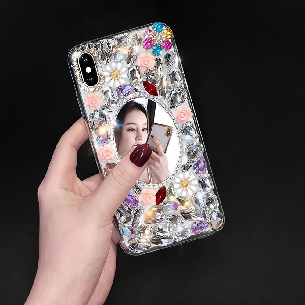 Чехол со стразами и блестками для Realme C75 C75X C73 C71 C61 C55 C51 C53 C35 C31 C30 C33 C25 C21Y C25Y C21 Искрящийся Хрустальный Цветочный Чехол с Украшениями