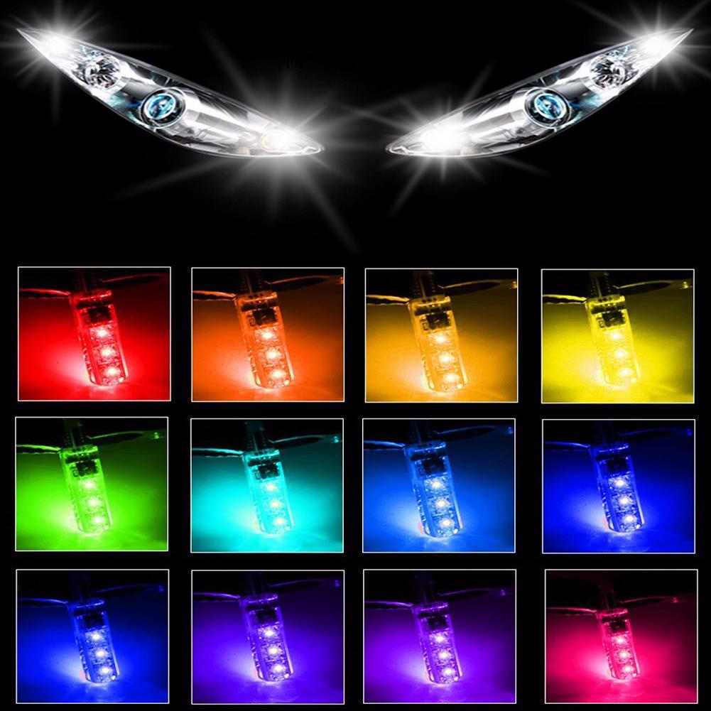 3 шт. T10 Автомобильная клиновидная боковая лампа-6SMD 5050 RGB 7 цветов светодиодная стробоскопическая вспышка с дистанционным управлением постоянного тока