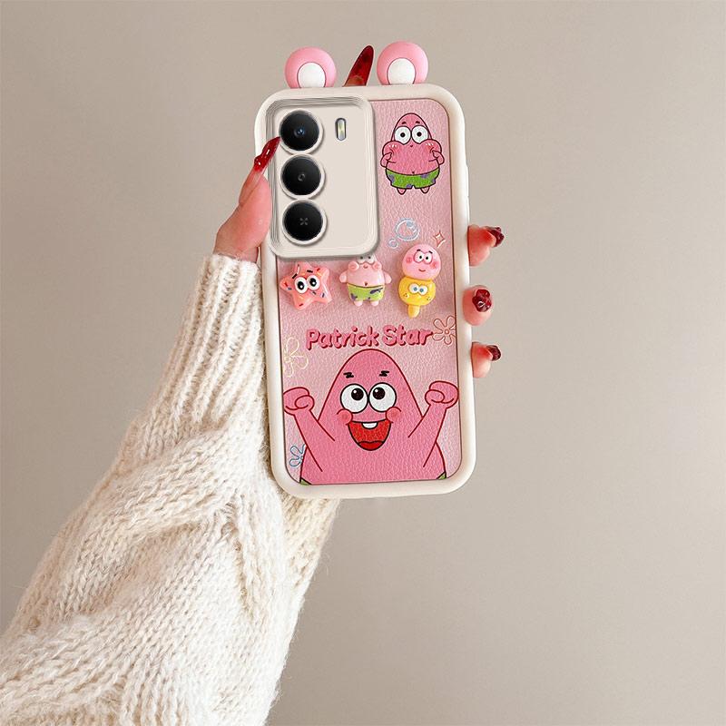 KEYSION Cute Ear 3D Cartoon Case for Realme C71 with Bracelet Soft Silicone Shockproof Phone Back Cover for OPPO Realme C71