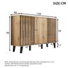 TV Cabinet (180×40×55 cm) and Sideboard (150×40×95 cm), Natural Wood – 8 Compartments, 6 Storage Compartments, Suitable for Living Room and Bedroom