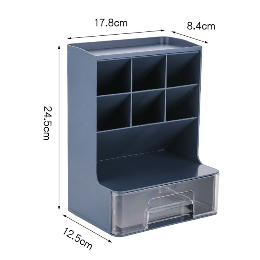 6-Grid Oblique Pen Holder Solid Color Cosmetics Storage Box Stationary Organizer  Home