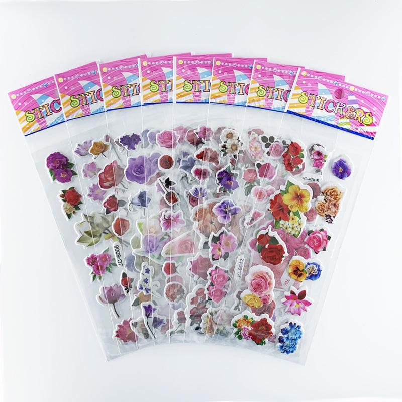 8 Sheets/Set Waterproof 3D Cartoon Butterfly Pattern Stickers Kids DIY Toy For Children Girls Room Decoration Kawaii Sticker