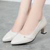 Мода Женская мода Черный искусственная кожа Весна Slip On квадратный каблук Туфли женские повседневные офисные туфли французский ретро мелкий рот темперамент