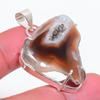 Natural Agate Geode Slice 925 Sterling Silver Jewelry Pendant 1.62" M0d00