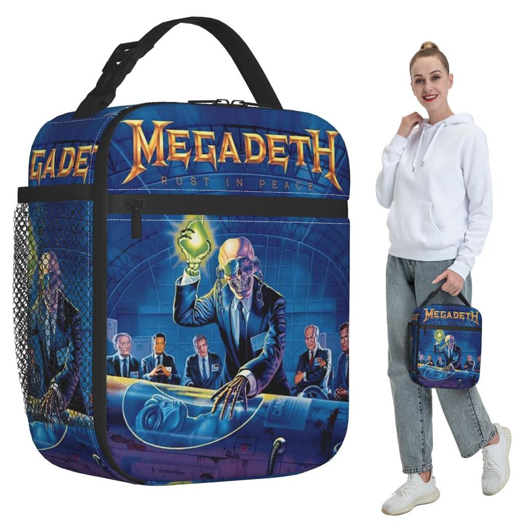 Металлическая группа Megadeth Изолированная сумка-ланчбокс для детей Школьный охладитель Термоконтейнер для еды Сумка-тоут Портативные ланч-боксы Контейнер