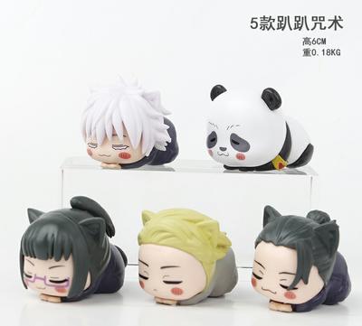 5 шт./комплект Аниме Jujutsu Kaisen Персонажи Спящая версия Модель Панды Игрушки 6 см