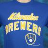 Новый с бирками винтажная футболка MILWAUKEE BREWERS 80-х S бейсбол mlb одинарный шов