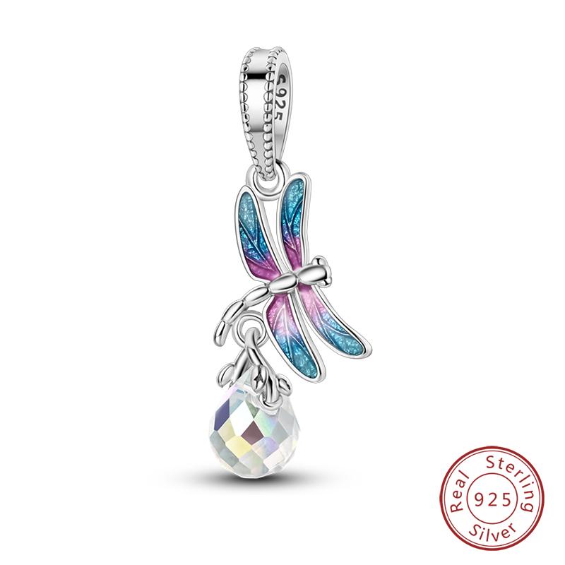 100% 925 Silver Exquisite Cubic Zircon Butterfly Bee Ladybug Charms Bead Fit Qikaola Original Bracelet Fine DIY Jewelry