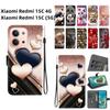 Чехол-книжка из искусственной кожи ручной работы для Xiaomi Redmi 15C (4G/5G) Противоскользящий ударопрочный чехол с ремешком на запястье и дизайнами в виде сердец/роз и кошек