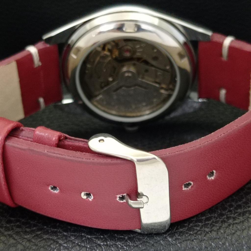 АВТОМАТИЧЕСКИЕ 6309A ВИНТАЖНЫЕ ВОССТАНОВЛЕННЫЕ SEIKO 5 ЯПОНИЯ МУЖСКИЕ ЧАСЫ С КРАСНЫМ ЦИФЕРБЛАТОМ a701710-5
