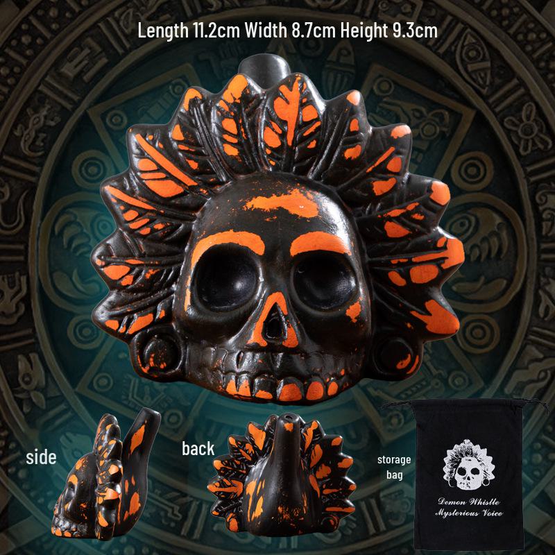 Aztec Death Whistle Skull Scream Ocarina: Halloween Horror Novel Craft Toy