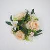Silk Candle Ring Artificial Flowers Mini Rose Wreath New Candlestick Wreath  Dining Table Core