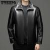 Натуральная кожаная куртка с мехом One Leather Jacket Men's Short Leather Jacket Men's Winter In The Young Padded and Thickened Jacket