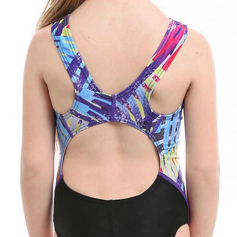 Детский цельный купальник для девочек, дышащий цветной детский купальник в стиле пэчворк