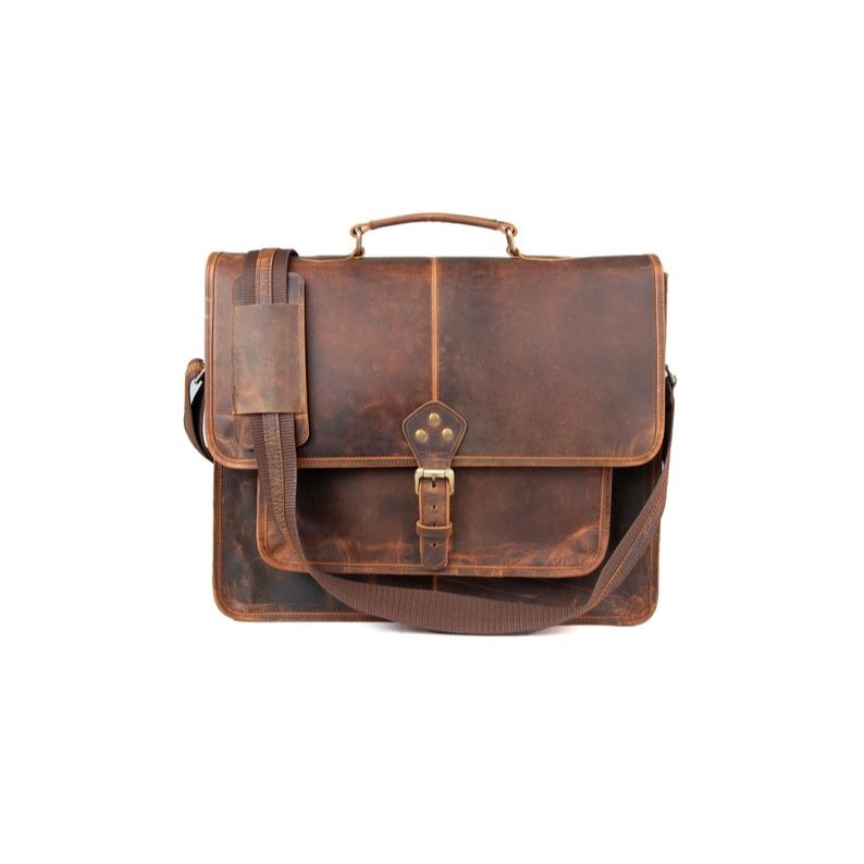 Handmade Buffalo Leather Messenger Cross-Body Laptop Bag Office Handbag Briefcase Rustic Vintage Messenger Bag for Men Women Valentine Gift