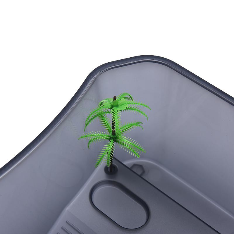 Reptile Vivarium Box For Turtle Tortoise Feeding Box With Basking Platform Tank