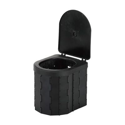 Captain Stag UW-5035 Простой туалет, Аварийный туалет, Складной туалет, Портативный простой туалет, D-образный, Коагулянт, Пакет для экскрементов, Чехол для хранения, Черный