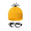 1 Set Hat Glasses Set Yellow Beanie Cartoon Character Cosplay Accessories One Size Steampunk Goggles Halloween Costume
