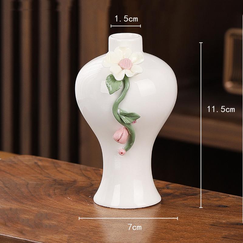 Мини-ваза, керамическая ваза, тисненый цветок, фарфор, ручная работа, цветочная композиция, аксессуары, гидропоника, террариум, украшение дома