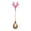 Tableware Christmas Deer Head Stainless Steel Christmas Spoons Tea Scoop Coffee Scoops Xmas Antlers