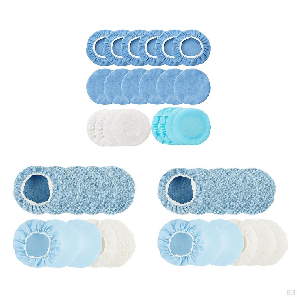 20 Pieces Car Orbital Buffer Polisher Pad Detailing Sponge Microfiber Wax Applicators Pads