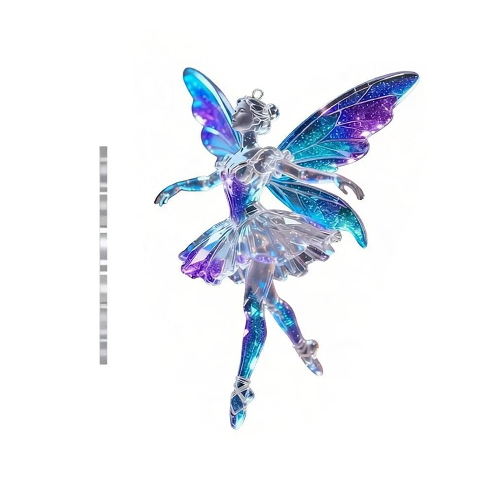 Новый 2D Плоский Рождественский Подвесной Кулон Балерина Блестящее Рождественское Дерево Подвесное Украшение Имитация Акриловый Брелок Шармы для Сумки