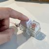 Transparent Base Fidget Keychain Dice Keycap Clicker Pendant Press Toy  Daily Carry