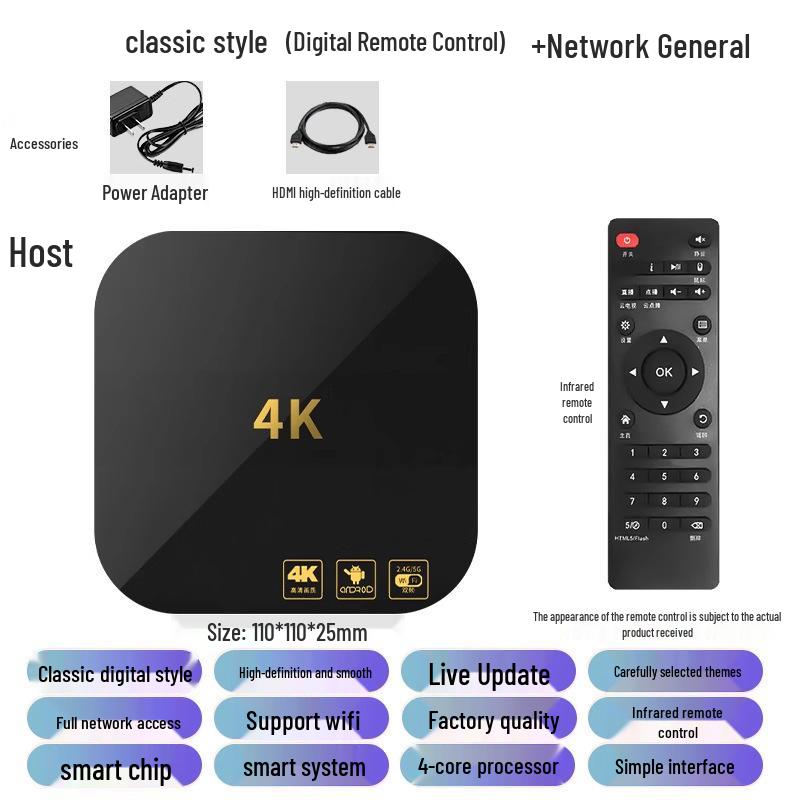 Универсальная ТВ-приставка 5G Двухдиапазонная 4K HD с функцией зеркалирования экрана телефона