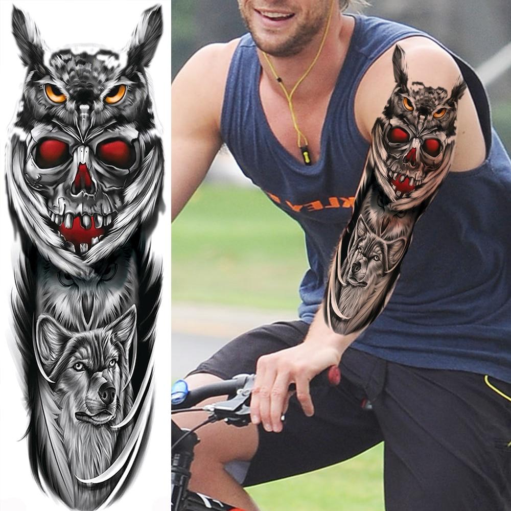 3D Солдат ВВС Вся Рука Временные Татуировки Наклейка Для Мужчин Женщин Взрослых Военный Корабль Компас Поддельный Рукав Татуировки Татуировки Бедро