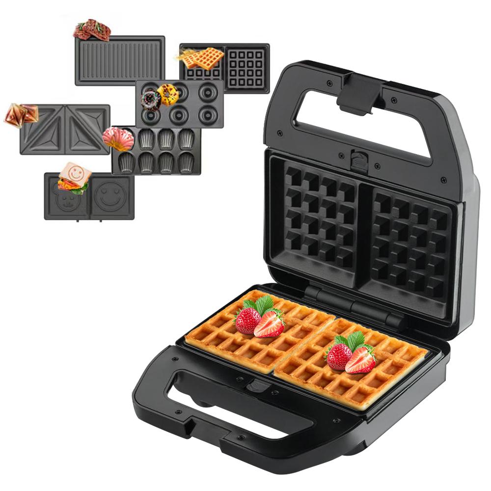 Электрическая машина для приготовления сэндвичей 6 в 1 с набором из 6 съемных двусторонних антипригарных пластин