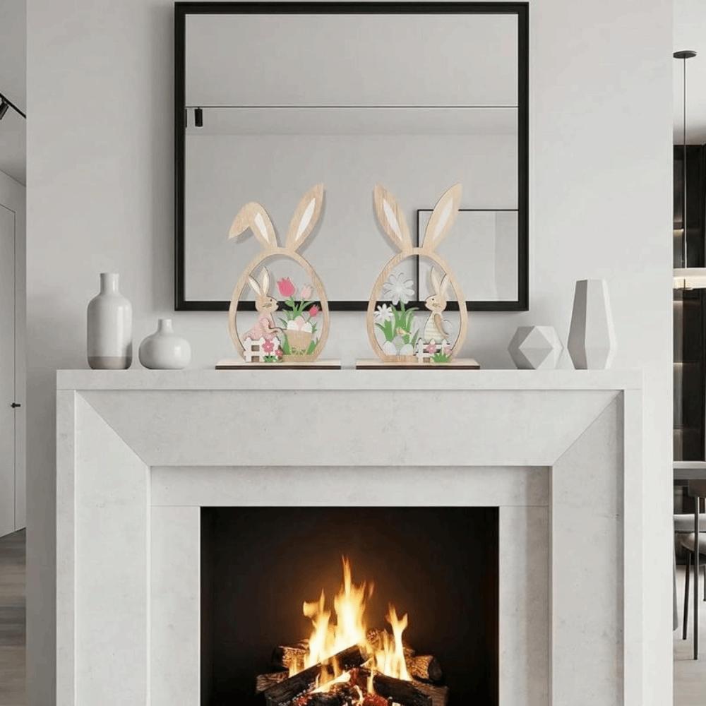 2 шт. Цветочный Пасхальный Кролик Украшение Фермерский Деревенский Кролик Настольное Декоративное Праздник Весны