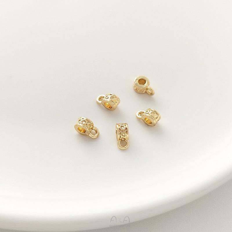 Gold-Filled 4mm Barrel Beads with Jump Rings, DIY Jewelry Accessories for Pearl Bracelets