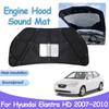 Накладка на капот двигателя для Hyundai Elantra HD Avante 2007~2010 Звукоизоляция автомобиля, теплоизоляция, хлопковый огнестойкий коврик, аксессуары для интерьера