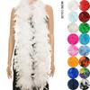 1Pc 2 Yards 85 Grams Turkey Chandelle Feather Boa For Diy Craft,Party Dancing Dress Up, Halloween Decoration