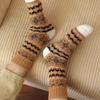 Thick Woolen Socks Mid-Calf Ultra-Thick Home Floor Sleep Warmth Retro Ethnic Style Autumn Winter Home Comfort Stocking