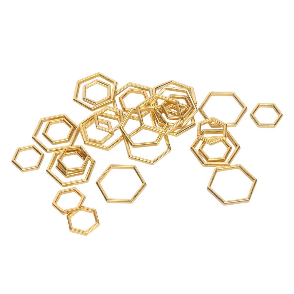 30Pcs Hexagonal Shape Crochet Stitch Markers Zinc Alloy Stitch Marker Rings For DIY Craft