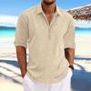 Мужская летняя однотонная рубашка большого размера с лацканами
