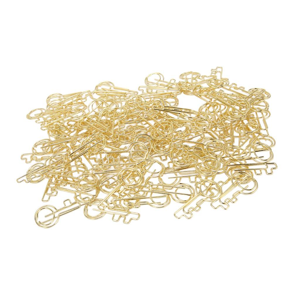 100PCS with Storage Box Key Shaped Paper Clip Key Shaped Cute Paper Clip Document Sorting