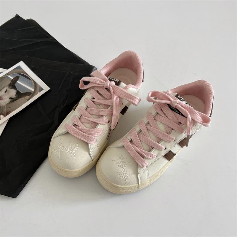 Милые граффити ретро круглые туфли на высокой платформе белые женские туфли 2025 года новые универсальные легкие повседневные туфли для сноуборда