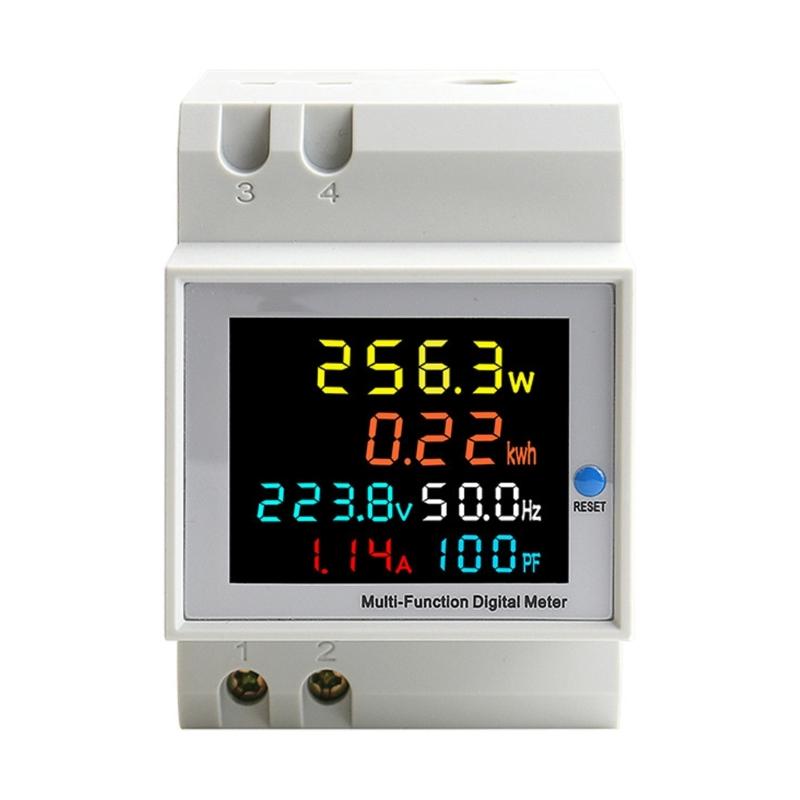 Single Phase LCD-Digital Display Wattmeter Alternating Current Power Consumption Energy Electric Meter Electric Din Rail