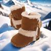 Детская обувь для мальчиков и девочек, зимняя теплая хлопковая модная милая обувь для снега, удобная обувь для ходьбы