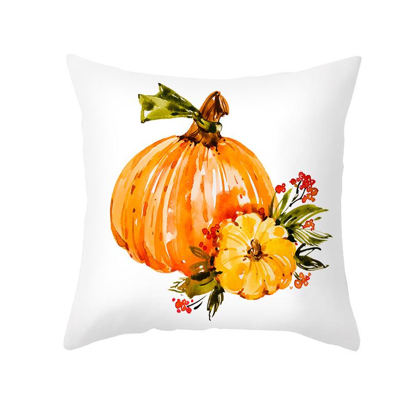 New Pumpkin Thanksgiving Pillow Cover Ins Nordic Peach Skin Printed Cushion Cushion Cover Home Products