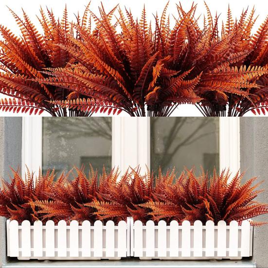 4 шт./компл., искусственный папоротник, 7 веток, устойчивый к ультрафиолетовому излучению, домашний офис, свадьба, искусственная зелень, пластиковые растения, крытый и открытый сад, украшение для двора, реквизит для фотографий