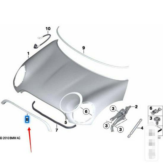 Применимо к накладке на решетку радиатора MINI R55/R57 - 51137149957